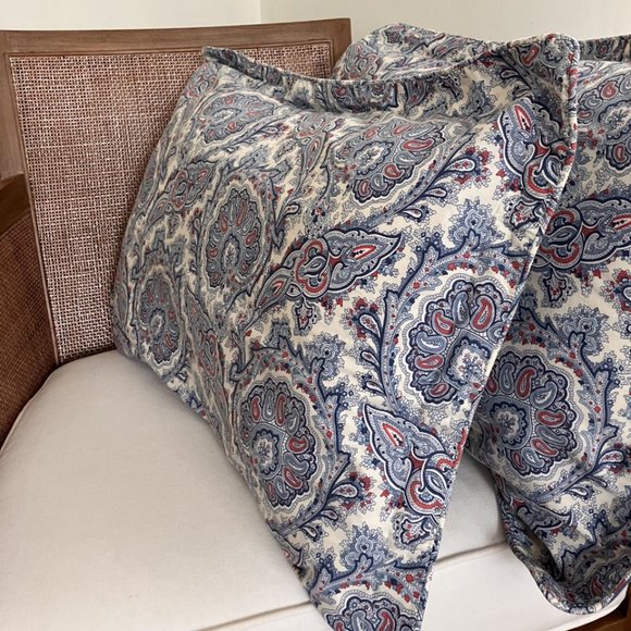 Lauren by Ralph Lauren Red,White, Blue Paisley Pillow Cases - Standard Size (2) - Picture 1 of 7